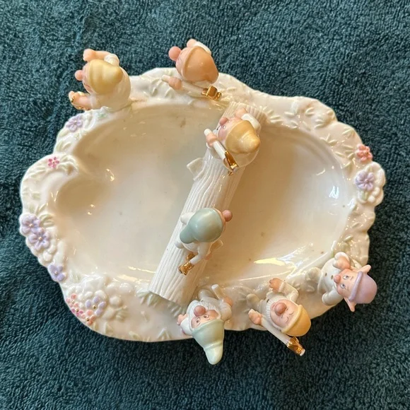 Vtg 2002 Lenox Disney Seven 7 Dwarfs Heigh Ho Candy Dish Fine China - Picture 4 of 13